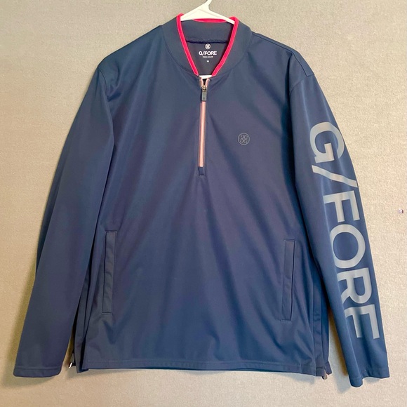 G/FORE Men's Golf Quarter-Zip Pullover Windbreaker Size Medium in Twilight FLAW - Picture 2 of 11